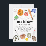 Budget All Star Sports Balls Team Kid Boy Birthday Card<br><div class="desc">Modern All Star Sports Balls Team Kids Birthday</div>