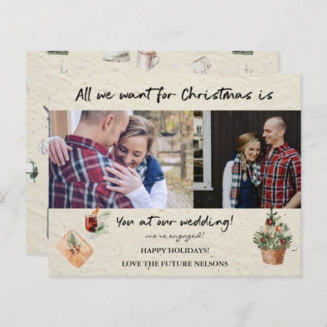 Budget All We Want for Christmas Photo Engagement (Front/Back)