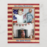 BUDGET American Flag 4th of JULY Party Invitation