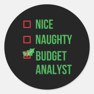 Budget Analyst Funny Pajama Christmas Gift Classic Round Sticker