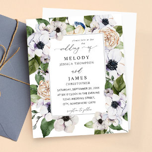 Budget Anemone White Floral Wedding