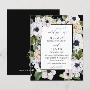 Budget Anemone White Floral Wedding - Black