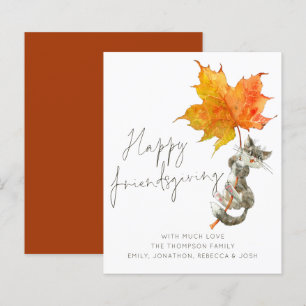Budget Animal Cat Happy Friendsgiving Card