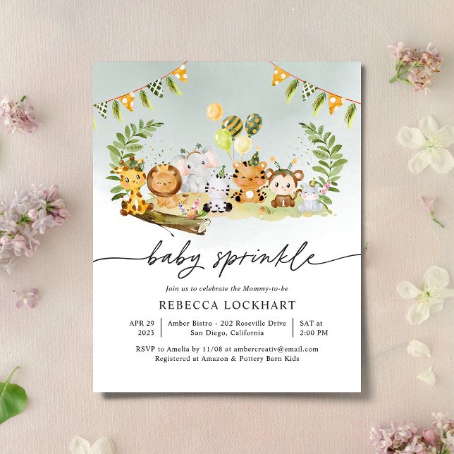 Budget Animal Safari Boy Baby Sprinkle Invitation  (Creator Uploaded)