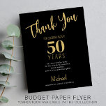 Budget any age birthday party thank you card<br><div class="desc">Simple modern bold typography low budget affordable any age milestone birthday thank you card template paper flyer with your custom text and signature. Easy to personalise with your details! PLEASE READ THIS BEFORE PURCHASING! This is a budget card printed on a FLYER (advertising-type paper). Please note that BUDGET PAPER IS...</div>