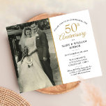 Budget Any Anniversary Year Wedding Photo Invite<br><div class="desc">A budget wedding photo anniversary invitation that's perfect for any year anniversary. You can customise the colour to match your anniversary celebration. Designed by Thisisnotme©</div>