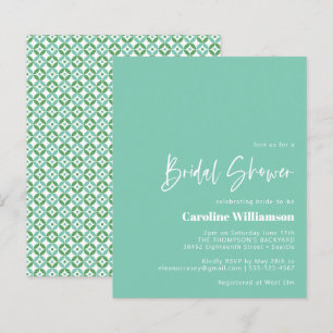 Budget Aqua Blue Mid Mod Geometric Bridal Shower