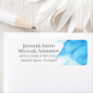 Budget Aqua Blue Watercolor Wash Wedding