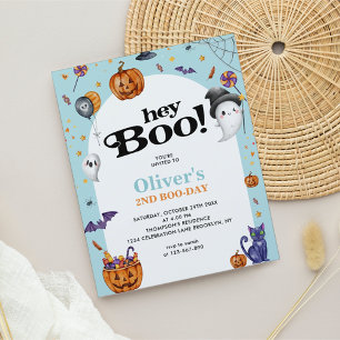 BUDGET Arch Blue Hey Boo Halloween Kids Birthday