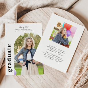 Budget Arch Graduate Photo Graduation Announcement