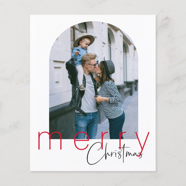 Budget Arch Merry Christmas Greetings Card (Front)