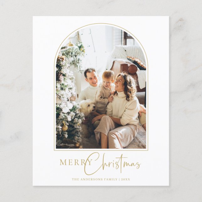 Budget Arch Merry Christmas Greetings Card (Front)