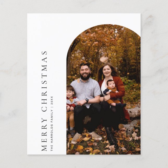 Budget Arch Merry Christmas Greetings Card (Front)