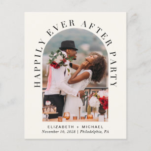 Budget Arch Photo Cream Wedding Reception Invite Flyer