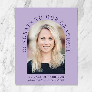 Budget Arch Photo Lavender Graduation Announcement