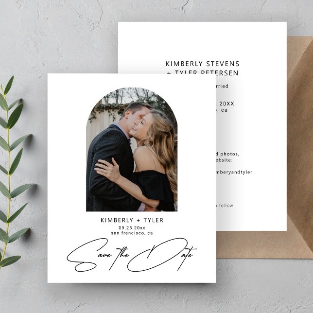 Budget arch photo modern wedding save the date (Creator Uploaded)