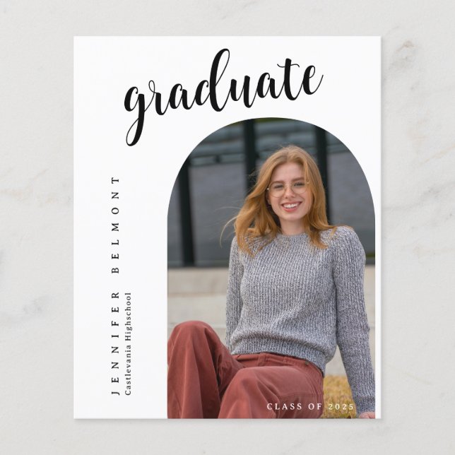 BUDGET Arch Photo She did it Hat Tassel Graduation (Front)