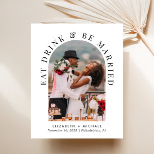 Budget Arch Photo Wedding Reception Invitation