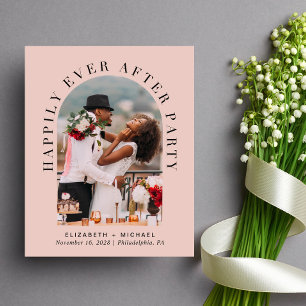 Budget Arch Photo Wedding Reception Invitation