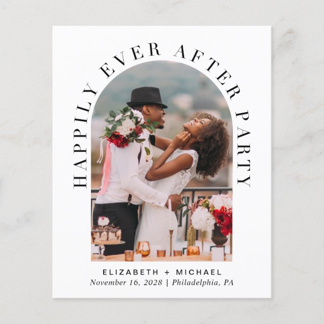 Budget Arch Photo Wedding Reception Invitation Flyer (Front)