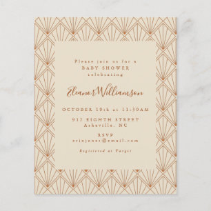 Budget Art Deco Burnt Orange Baby Shower Invite