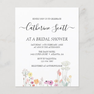 Budget Assorted Flower Bridal Shower Invitation