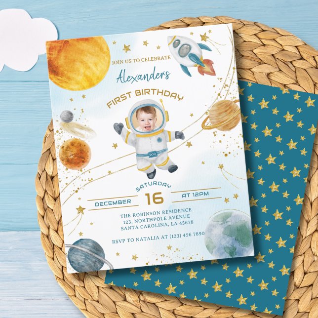 Budget Astronaut Boy Space 1st Birthday Photo (Creator Uploaded)