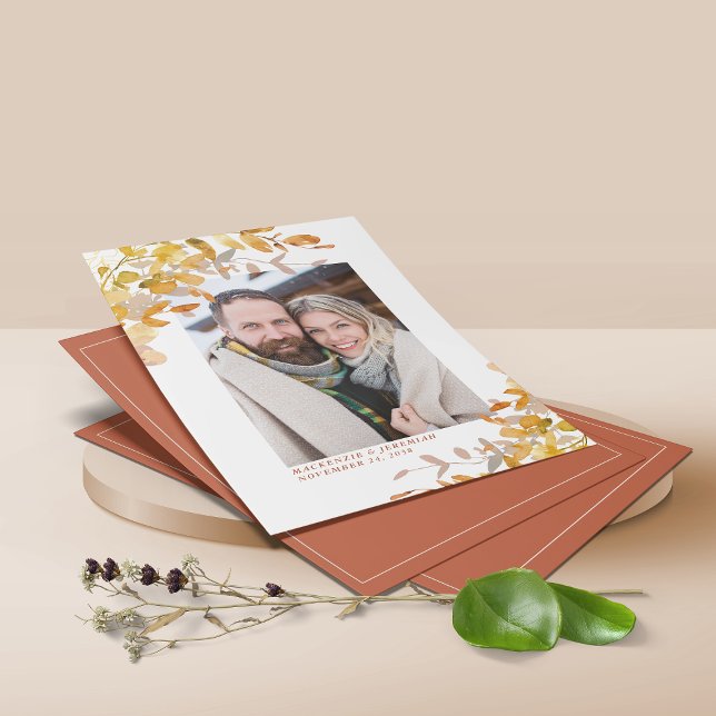 BUDGET Autumn Botanical Photo Save the Date Flyer (Creator Uploaded)