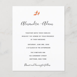 Budget Autumn Fall Leaves Wedding Invitations