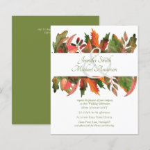 BUDGET Autumn Fall Leaves Wedding Invites