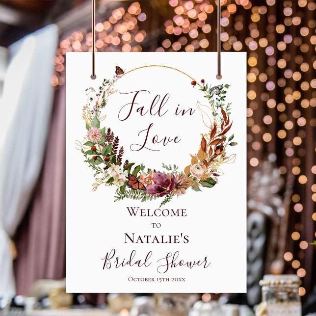 Budget Autumn Floral Bridal Shower Welcome Sign (Creator Uploaded)