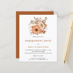 Budget Autumn Florals Engagement Party Invitation