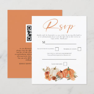 Budget Autumn Pumpkins QR Code Wedding RSVP