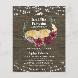 Budget Autumn Two Little Pumpkins Baby Shower
