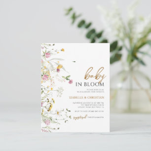 Budget Baby Bloom Wildflowers Rustic Invitation