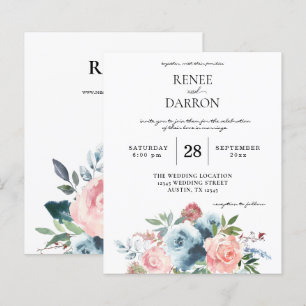 Budget Baby Blue & Blush Pink Floral Wedding