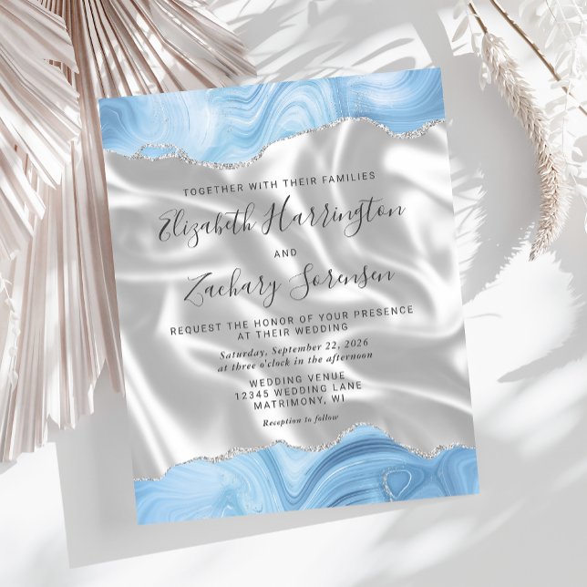 Budget Baby Blue Silver Agate White Silk Wedding (Creator Uploaded)