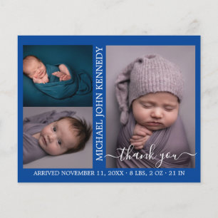 Budget Baby Boy Photo Collage Birth Announcement 