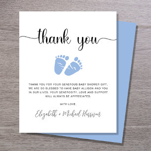 Budget Baby Boy Shower Thank You Card