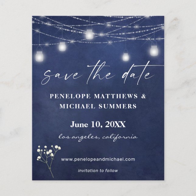 Budget Baby' Breath B Chalkboard Save Date Flyer (Front)