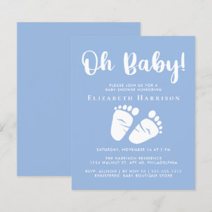 Budget Baby Feet Boy Blue Shower Invitation