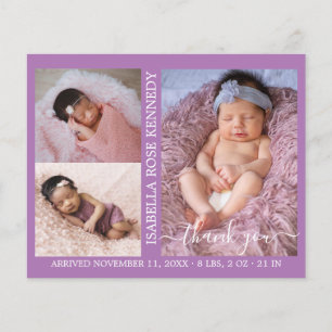 Budget Baby Girl Photo Collage Birth Announcement 