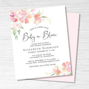 Budget Baby in Bloom Floral Sprinkle Invitation