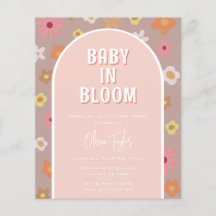 Budget Baby in Bloom Girl Baby Shower Invitation