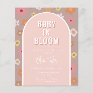 Budget Baby in Bloom Girl Baby Shower Invitation