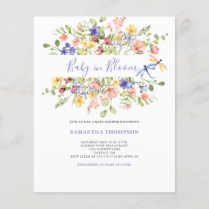 Budget Baby In Bloom Pink Floral Shower Invitation Flyer