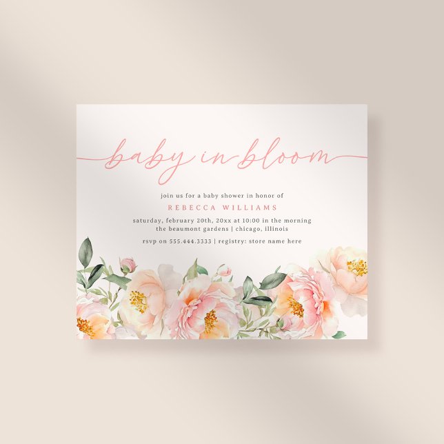 Budget Baby In Bloom Pink Flowers Girl Baby Shower (Creator Uploaded)