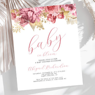 Budget Baby in Bloom Pink Girls Floral Baby Shower