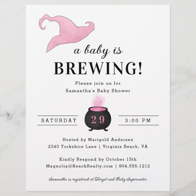 Budget Baby is Brewing Bridal Shower Invitation Flyer (Front)