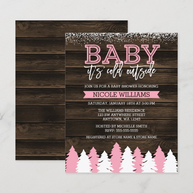 Budget Baby It's Cold Outside Snow GirlBaby Shower (Front/Back)